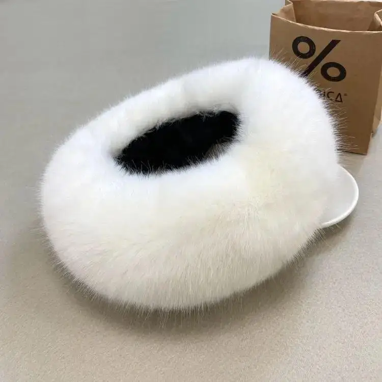 رقيق الفراء قبعة صغيرة للنساء فارغة قمة أفخم صياد قبعة المرأة قبعة الشتاء الدافئة رشاقته الباردة يوم ثلجي Brimless قبعة #1