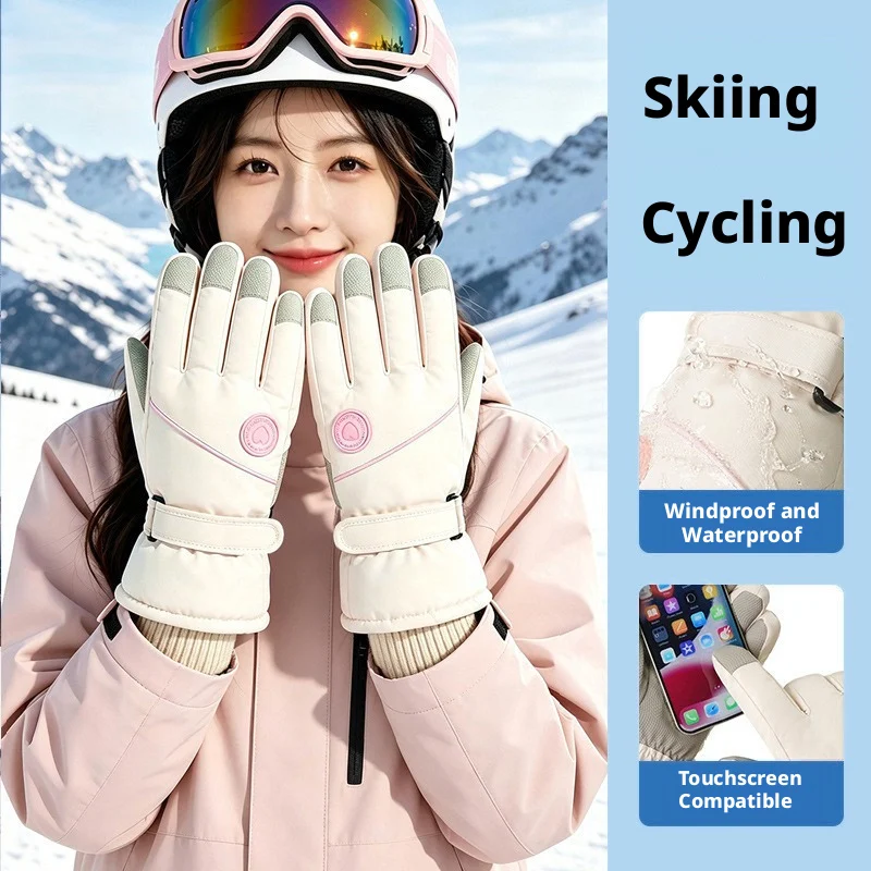 Thermal Winter Gloves For Cycling, Non-Slip And Touch Screen Compatible, Outdoors Waterproof And Warm Ski Gloves For Women