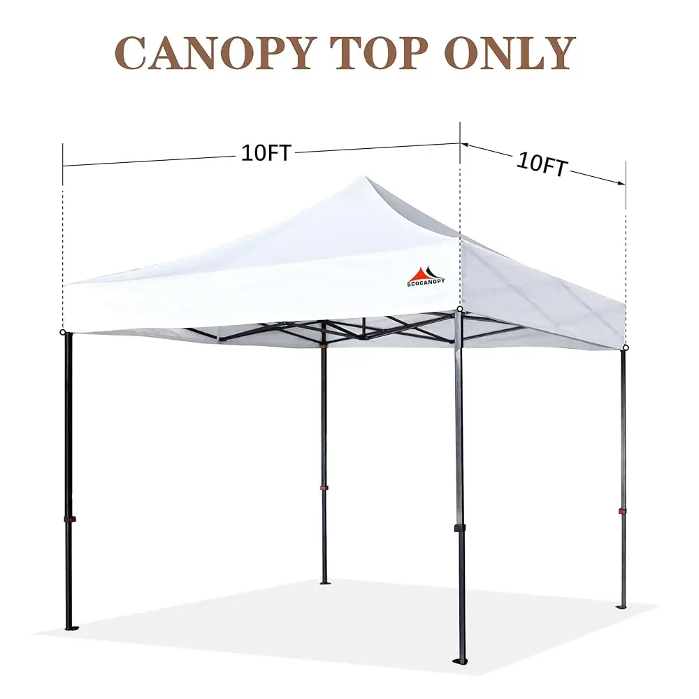 Commercial 10X10 Replacement Canopy Top,Canopy Cover Only,Bonus 4 Pa Weight Bag,(White)