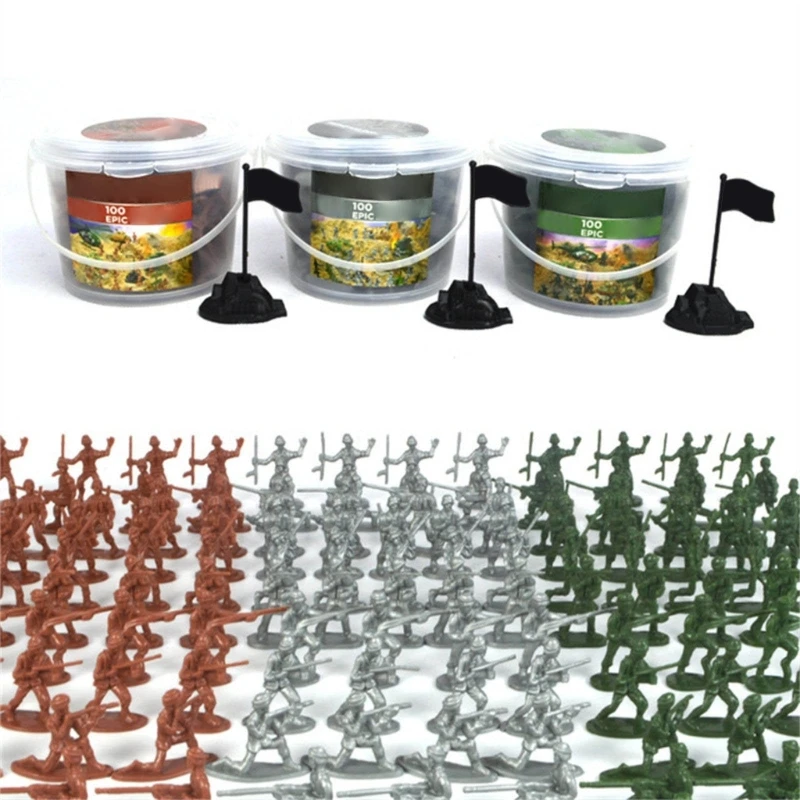 100pieces Mini Military Soldiers Figures Set Toy Toddler Men Kids Figures