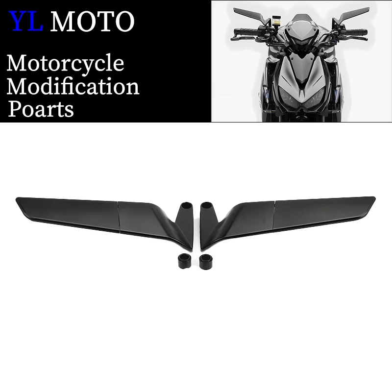 

For KAWASAKI Z1100 Z1100SE 2025-2026 Motorcycle Rearview Mirror Wing Rotatable Mirror Aluminum Wind Wing Mirror
