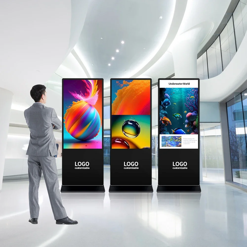 Señalización Slim Network Soporte vertical Señalización digital Hosda Exposición Publicidad Soporte de piso Digital