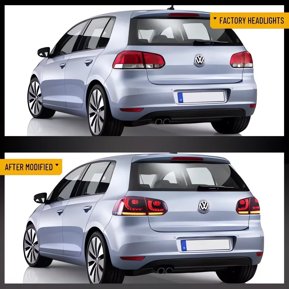 Para tylne światło samochodowe do VW golf6 mk6 R20 2008-2013 dynamiczny kierunkowskaz hamulec cofania przeciwmgielne DRL tylne światła tylne LED — zdjęcie 7