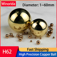 H62 Solid All Brass Precision Ball 1/1.8/2/2.5/3/3.5/4/4.5/5/6/7/8/9/10/12mm~60mm High-precision Copper Bead