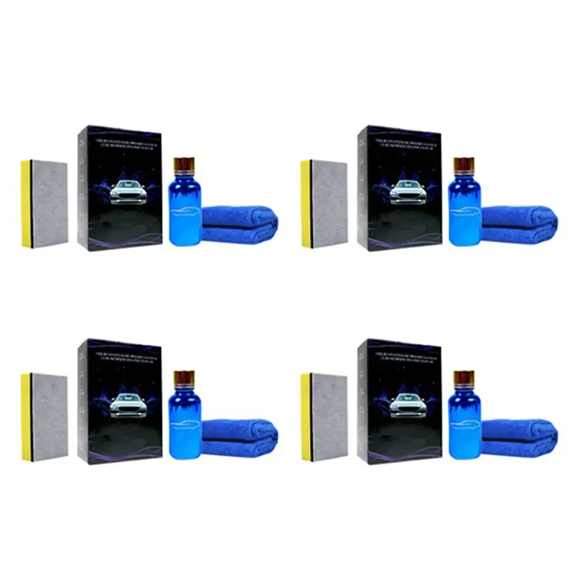 Recubrimiento de Vidrio Superhidrófobo 9H Simple 4X para Autos, Revestimiento Líquido para Autos, Cuidado de la Pintura de Autos y Motocicletas, Glasscoat