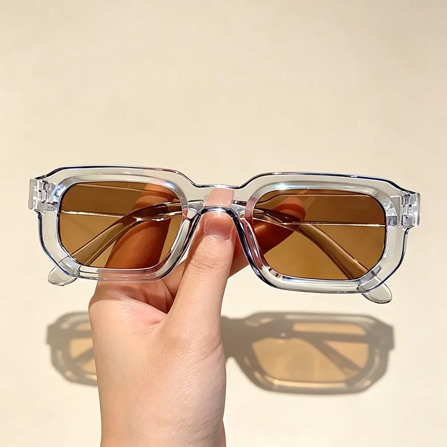 6-teiliges Set Damen Vintage Rechteckige Sonnenbrillen Mode Retro Sonnenbrillen Luxus Markendesign Brillen Eyewear Herren Goggle