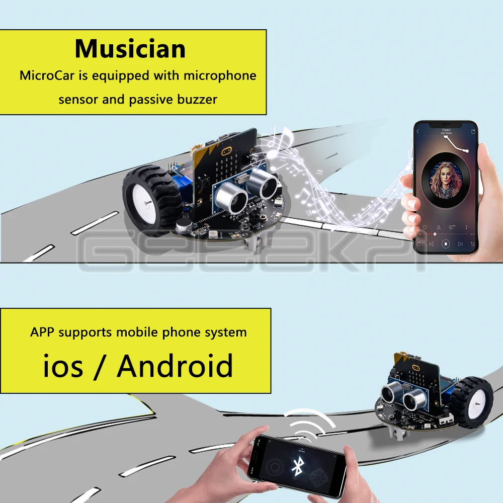 DeskPi MicroCar Programmable Car Designed for Microbit 0.96\