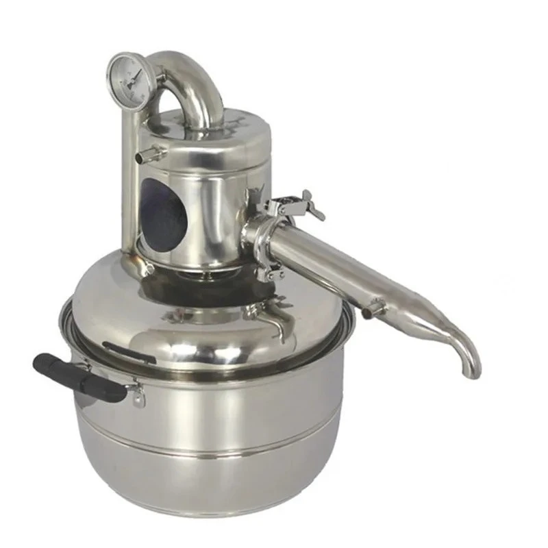 Mini Home Stainless Steel Distiller, Wine Hydrosol Making Machine Compatible with Induction Cooker & Open Flame