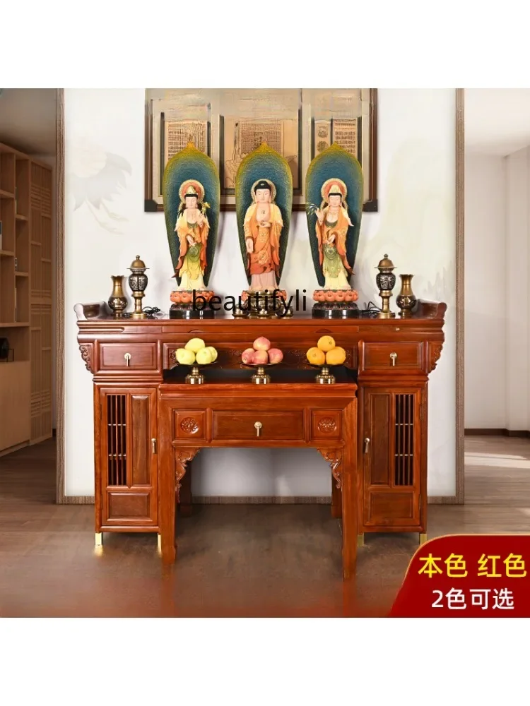 Indonesia Rosewood Altar Buddha Table Modern Minimalist Solid Wood Pull Cabinet Worship Table Home Buddha Shrine