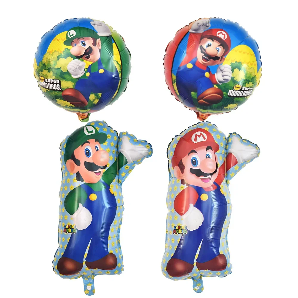 

1pcs Sale Super Mario Bros Foil Balloons Anime Figure Mario Luigi Cartoon Kids Boys Birthday Party Halloween Decoration Supplies