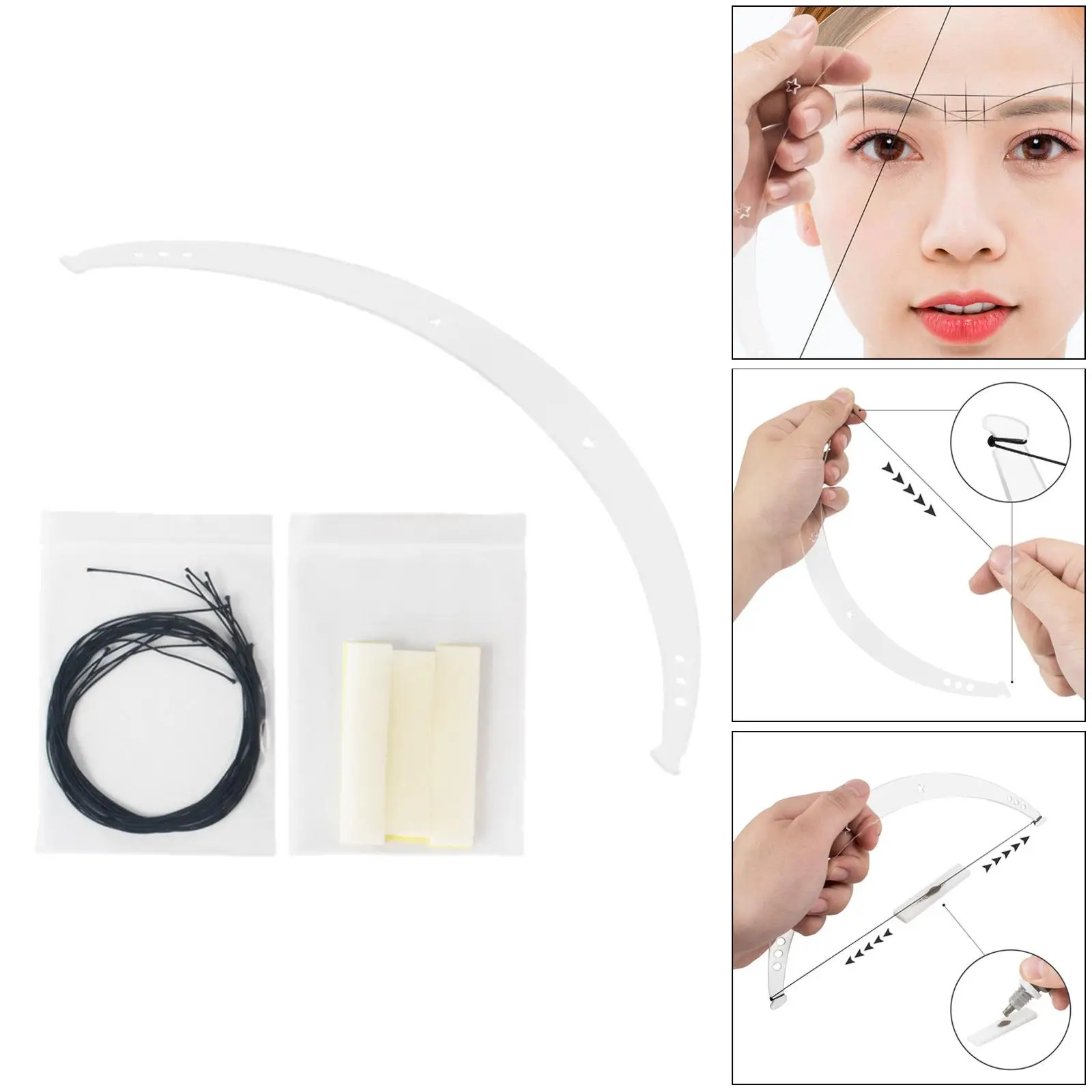 

Линейка для бровей, трафарет для ухода за бровями, силиконовый симметричный перманентный корректор для формирования бровей, принадлежности для татуировки бровей, макияж