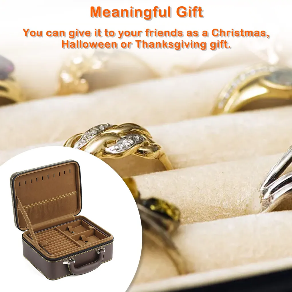 Box Storage 2 Layers Simple Boxes Jewelry Pendant Rings Pendant Chain Case Large Capacity Household Supplies Travel