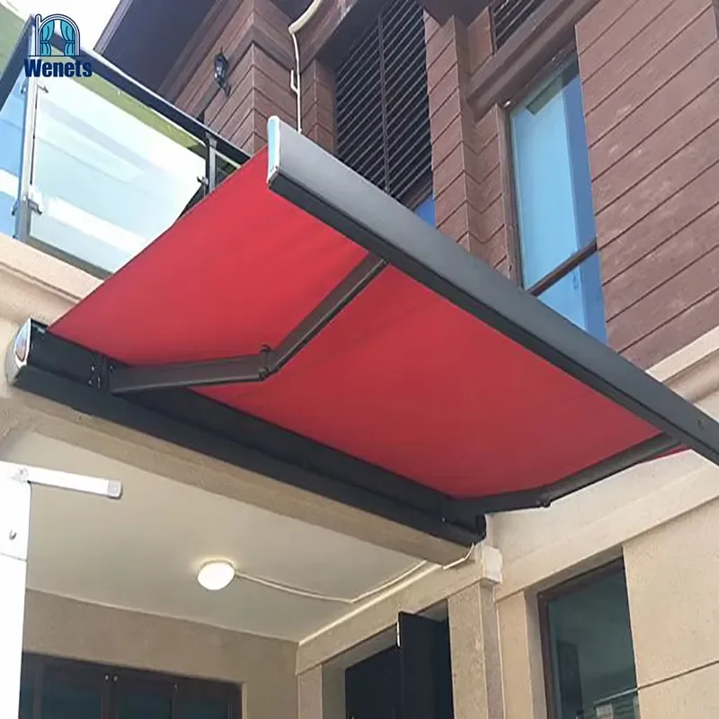 for Electric Retractable Awning Motorized Cassette Outdoor with Led Light for Patio Balcony