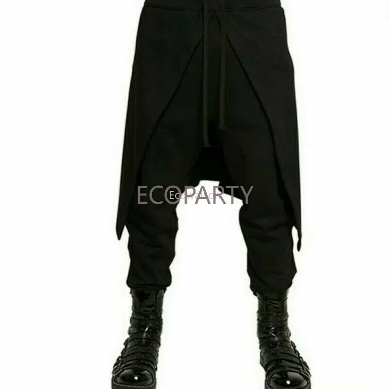 Men Harem Vintage Pants Punk Gothic Trousers Steampunk Casual Loose Elastic Waist Streetwear Female Clothing Cargo Pants