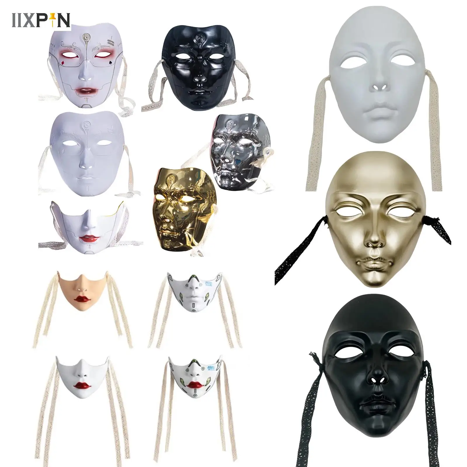 

Halloween Full-face Masquerade Ball Hip-hop Dance Mask Cool Half Face Mask Party Accessories Costume Performance Props