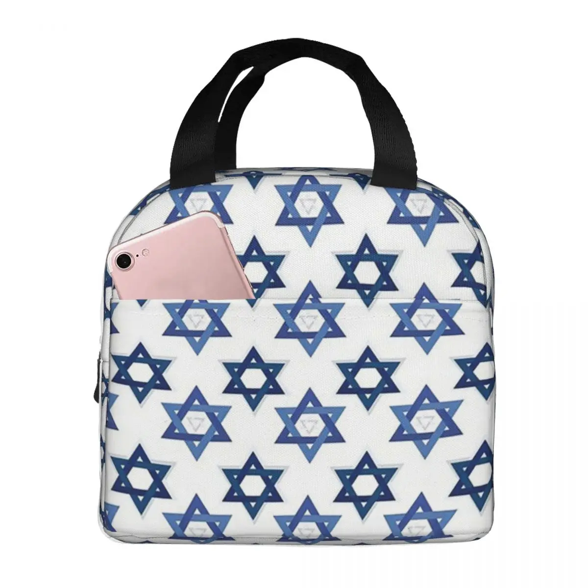 The Star Of David Jewish Israel Magen David Geometric Hexagram Lunch Bags Insulated Bento Box Lunch Tote Picnic Bags Thermal Bag