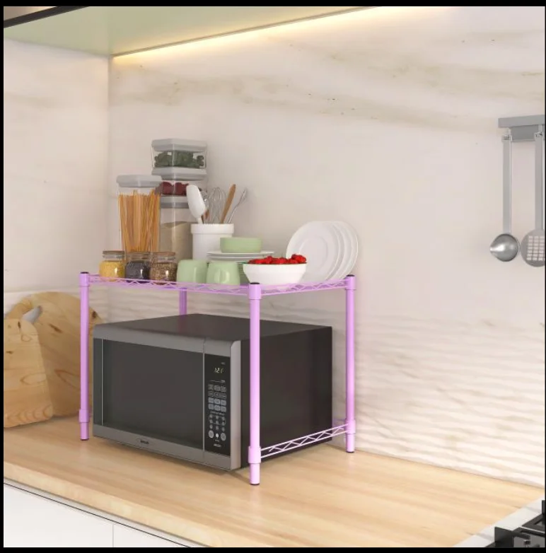 Metal countertop stackable pantry storage rack for cupboard kitchen storage rack