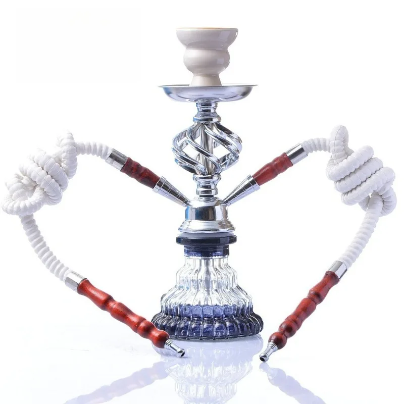Single and double tube small twist ball hookah glass accessories Arab hookah bong hook view 2