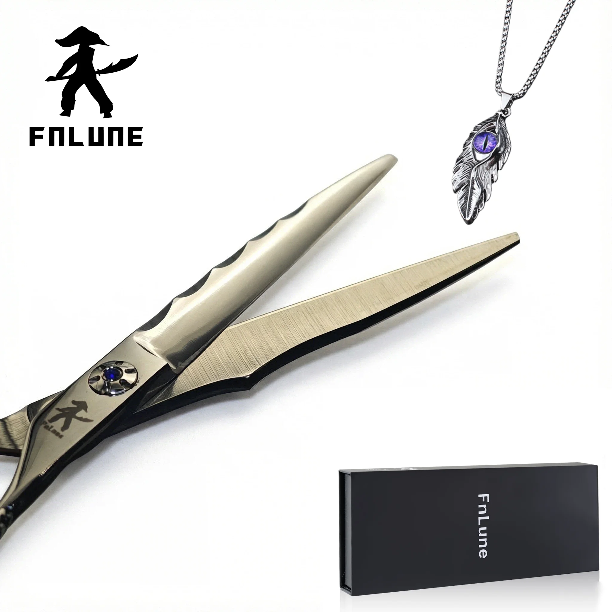 

FnLune 6.0 Hairdressing Barber Hair Scissor Professional Hairdressers Barbers Stainless Steel Hair Cutting Shears Salon Barbers