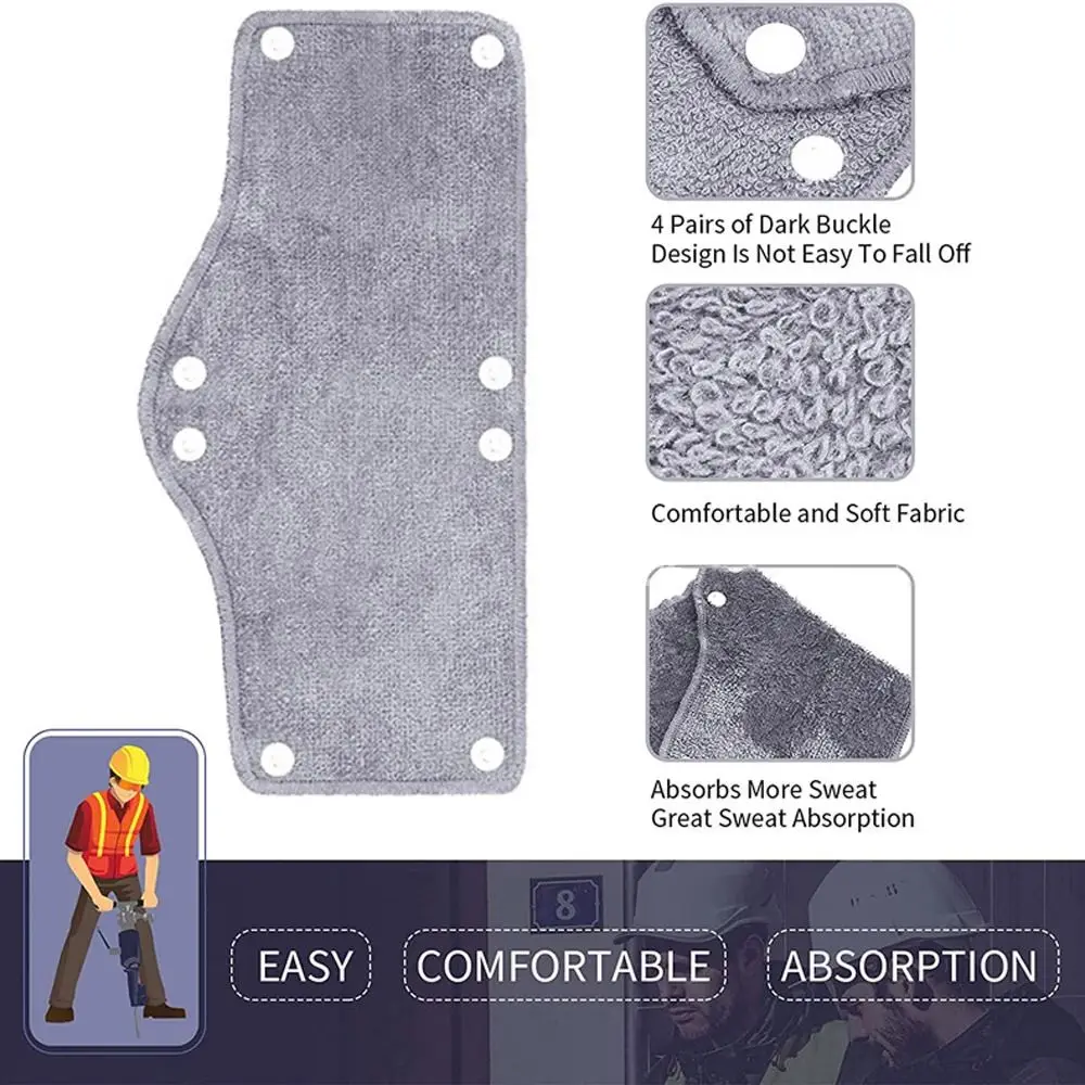 Snap-On Helmet Lining Pad Black/Blue/Gray/Dark Blue Cotton Helmet Accessories Sweat Absorbing Helmet Sweat Band Hard Hat