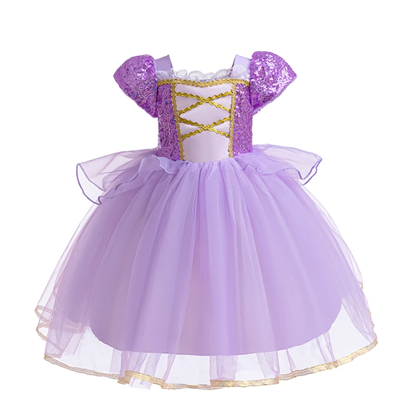 Girls Princess Dress Up, Fairytale Princess Rapunzel Long Hair Cosplay Skirts, Pretty Skirt with Brilliant Sparkle Hemline, Attr