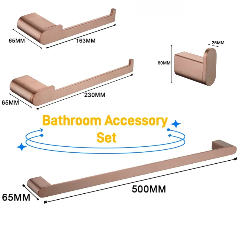 

Brushed Rose Gold Bathroom Pendant Towel Holder Towel pole Tissue Hook Toilet Brush Bathrobe Hook Soap Disc Bathroom Hardware