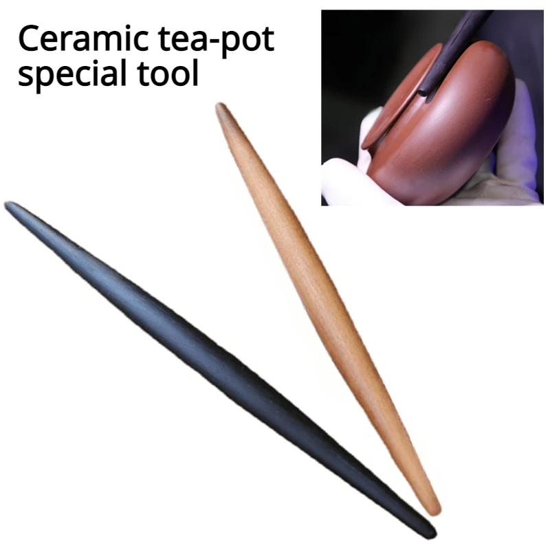 2 Pieces/set Crockery Pottery Teapot Tools Solid Wood Double/pointed Head Rod DIY Ceramics Teapot Cover/mouth/neck Pottery Tools