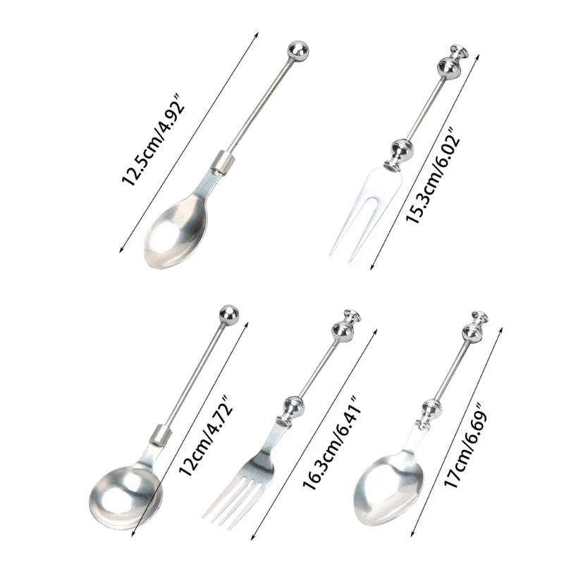 Colher açúcar para chá, garfo para bolo frutas, aço inoxidável, seguro para máquina lavar louça, mini garfo chá,