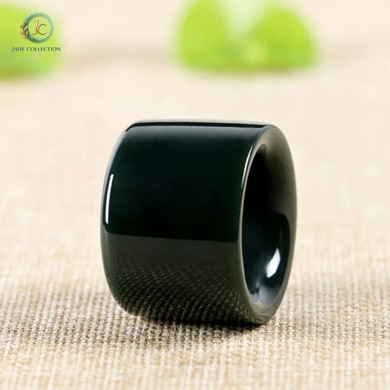 Bague en jadéite naturelle authentique de qualité A, bijou tendance, cadeau, bague en jade vert foncé, charmante bague en jade vert foncé pour couple, bijoux en pierres précieuses