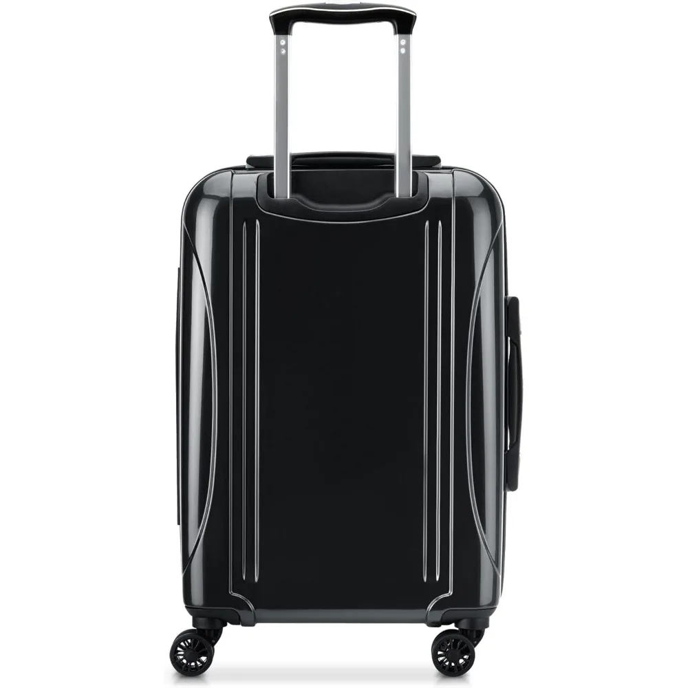 Equipaje giratorio rígido expandible de mano, 21 pulgadas, diseño aero, negro para viajes