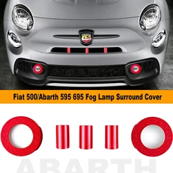 Brand New ABS Plastic Material Fashion Design Racing Click On Style Fog Lamp Surround Cover For Fiat500/Abarth 595 695（5pcs/set)