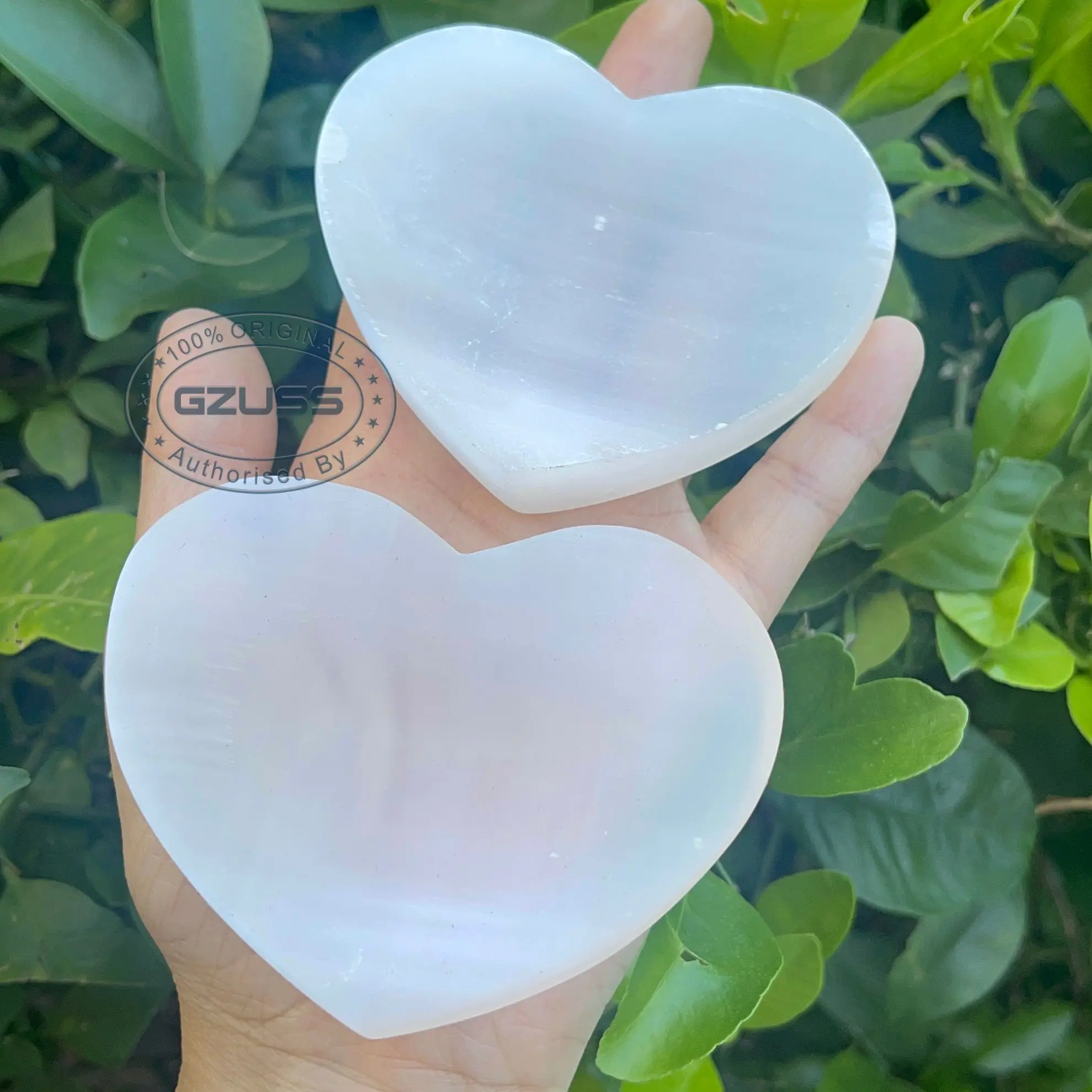 8cm Flat Heart Shaped Selenite Charging Plate - Selenite Heart  Charging PlateCrystal Cleansing Energy Cleansing Selenite