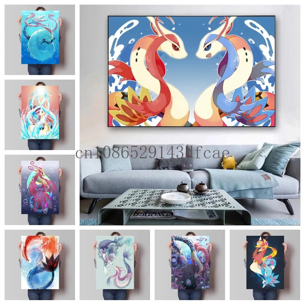 Аниме Pokemon Canvas Print Milotic плакат декоративная живопись классический настенный художественный модем гостиная принты фотографии украшение дома