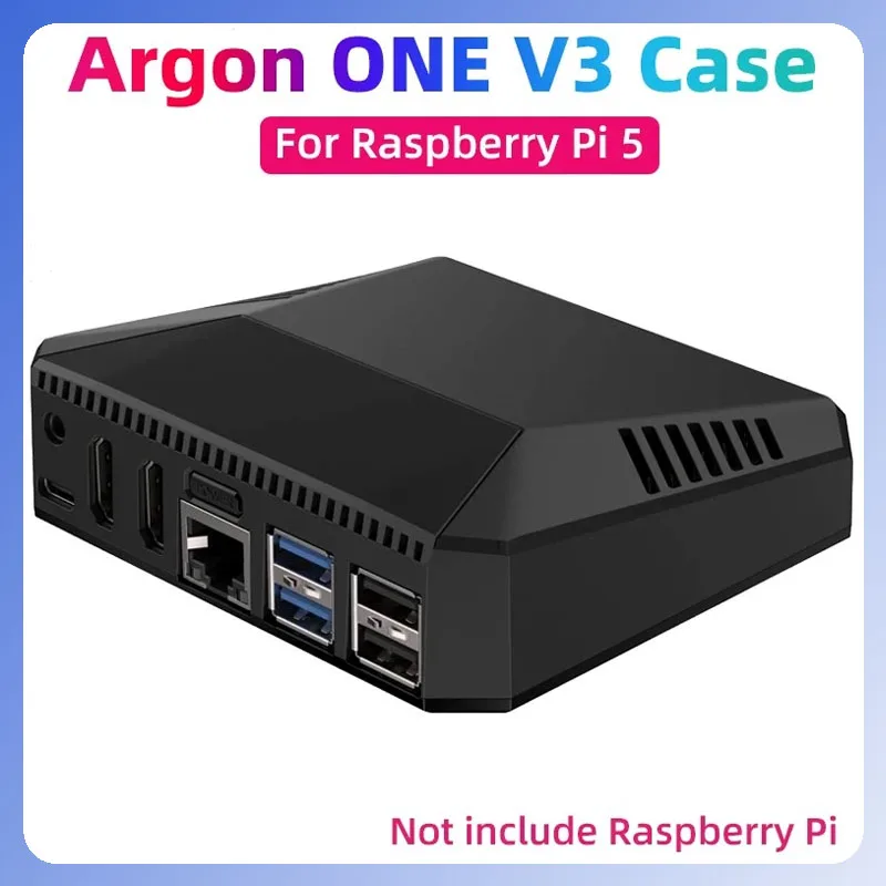 argonio um v3 case para framboesa pi escudo de aluminio ventilador embutido pwm compativel com hdmi completo botao de energia ir caixa do receptor para rpi 5 01