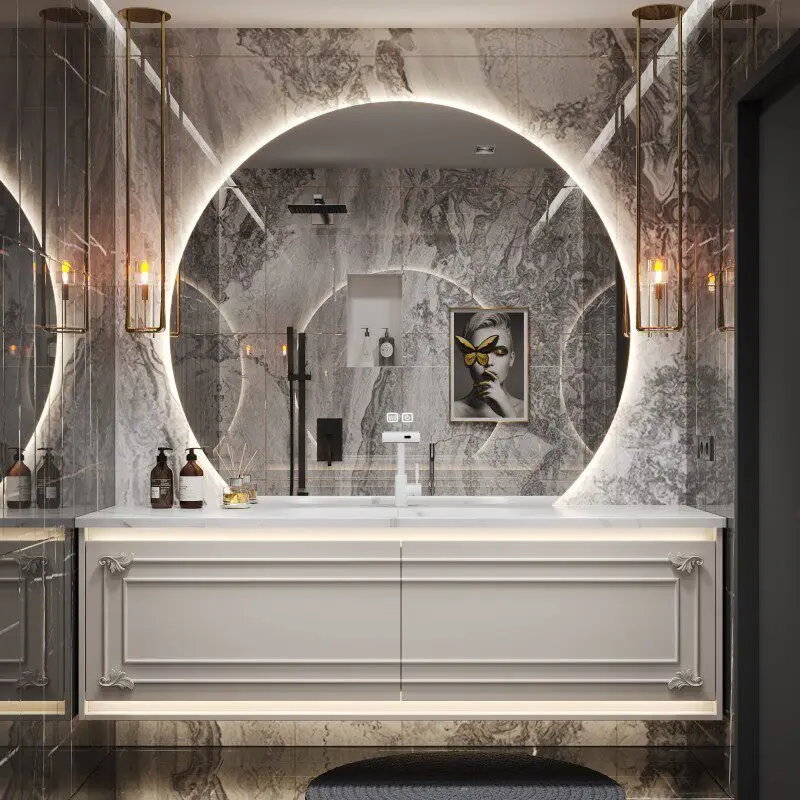 

Slate hot bending integrated basin, bathroom cabinet combination, washstand