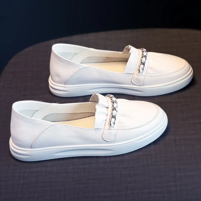 

Classic Beige Loafers Women Breathable Leather Shoes Casual Shoes Women Slip-on Peas Shoes for Women Footwear Mocasines Hombre