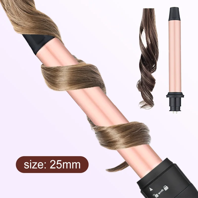 3-in-1 Lockenstab-Set - Haarwelleneisen für Frauen mit 3 Austauschbaren Beach-Waves-Stäben von 1/2 Zoll bis 1 1/4 Zoll Schnell – Detail 2