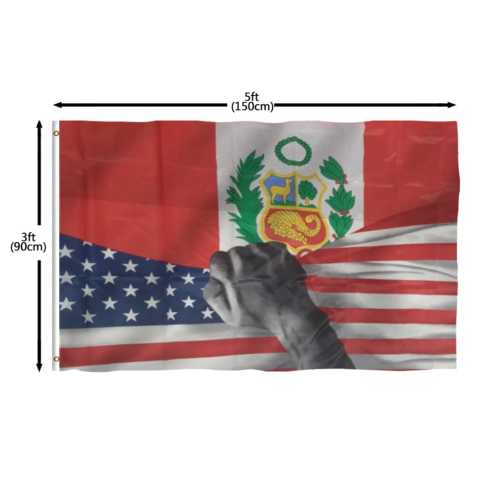 Flagnshow 100% Polyester Peru USA Flags