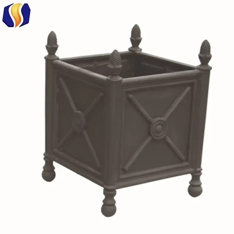 for 2017 China Cast Iron Planter Square Street Flower Pot