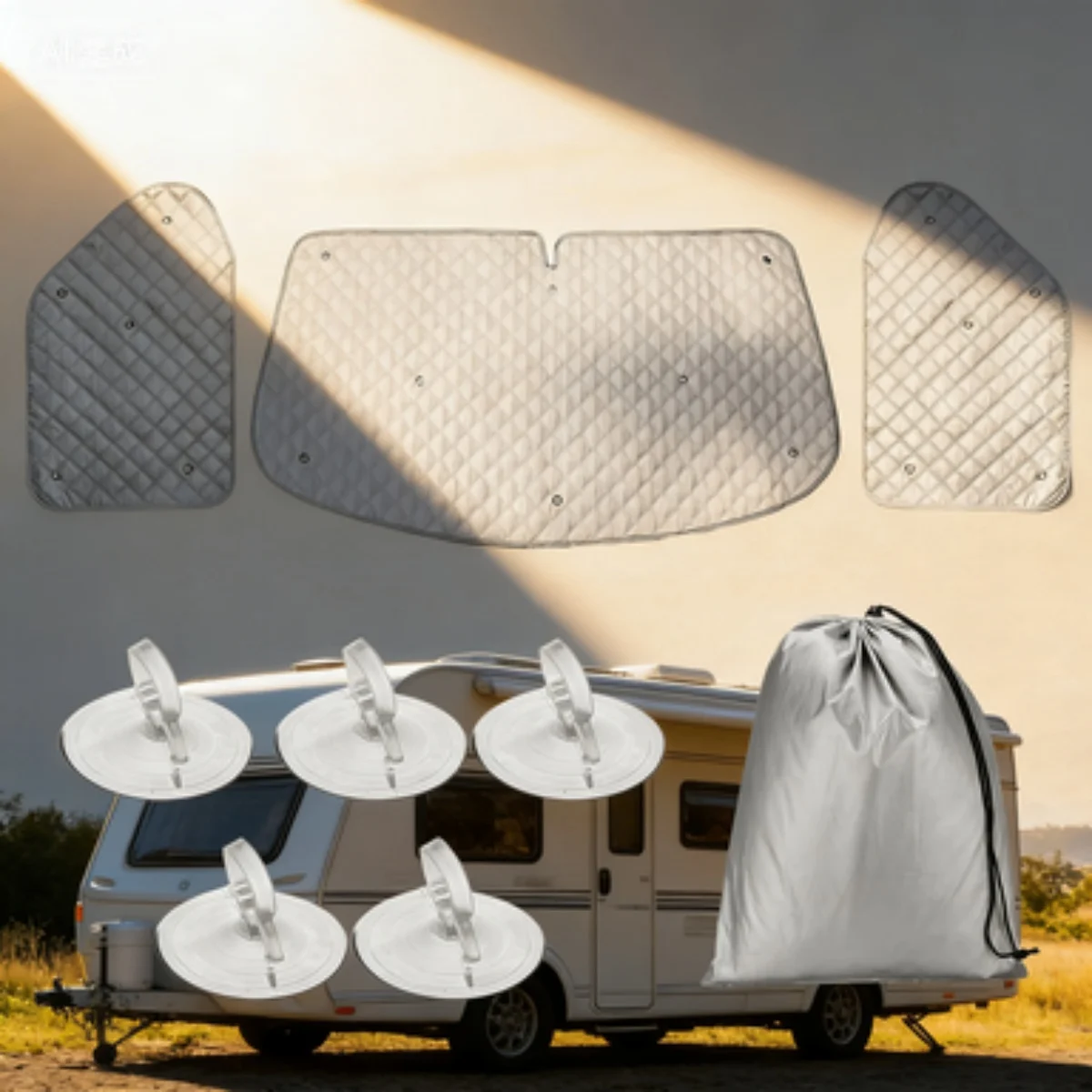 

A Set Car Internal Thermal Windshield Cover Blind Lifting Window Sunshade Sun Visor For VW T4 1990-2003 Suitable For Summer