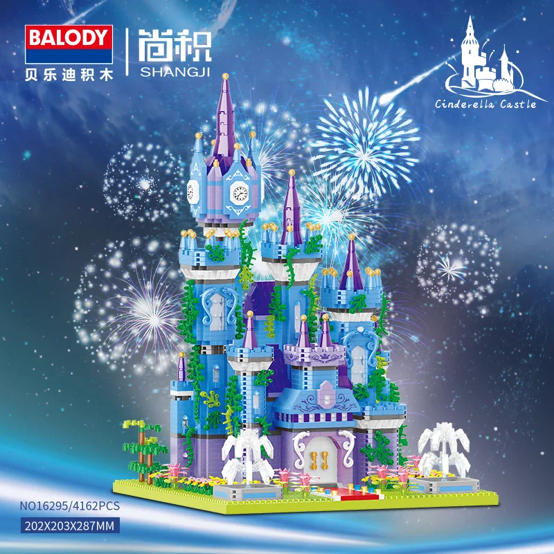 

Cinderella Castle Building Blocks 4162pcs+ Disney Magic Castle Micro Diamond Brick Toy For Kid Christmas Gift