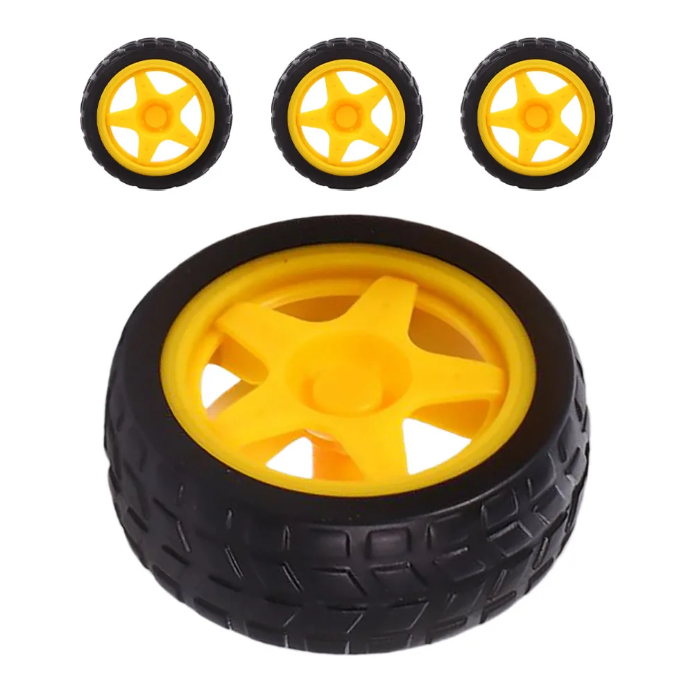 

4pcs Toy Car Wheels Plastic Steering Kids Water Resistant Rubber Smooth Driving DIY Kits for