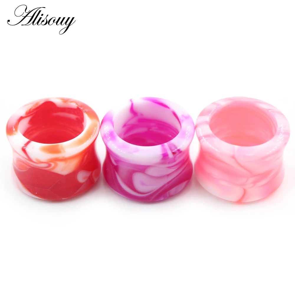 2Pieces Punk Green Blue Pink Acrylic Hollow Flared Ear Tunnels Plugs Expander Stretcher Gauges Earrings Piercing Body Jewelry