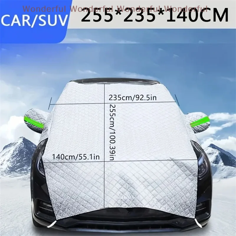 For Ice Snow Windproof Waterproof Front Window Cover for Van SUV Large Car Windshield Cover Sunshade Protection