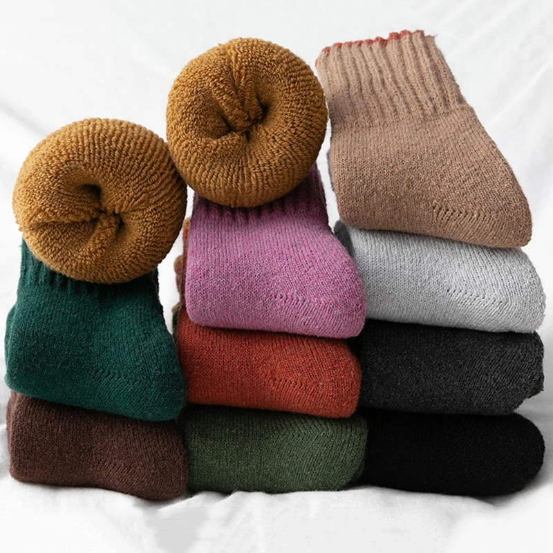 Urgot marca de inverno novo 1 pacote 5 pares espessados meias de tubo terry feminino interior quarto meias outono e inverno quente-mantendo meias