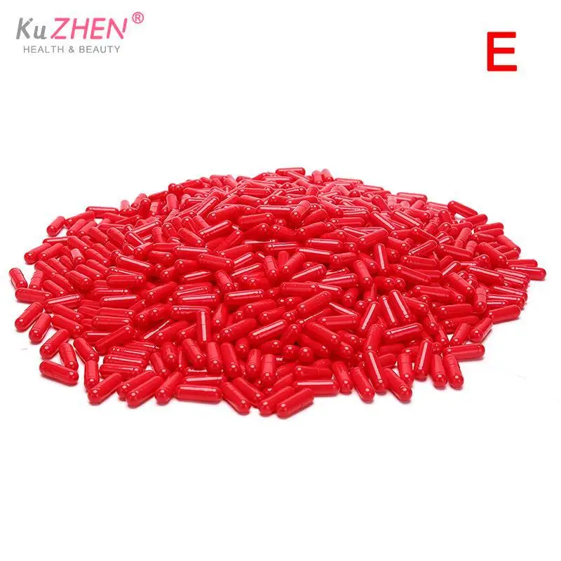 1000PCS Standard Size 00#1 Colorful Empty Capsules Empty Gelatin Clear Capsules Hollow Hard Gelatin Transparent Joined Capsules