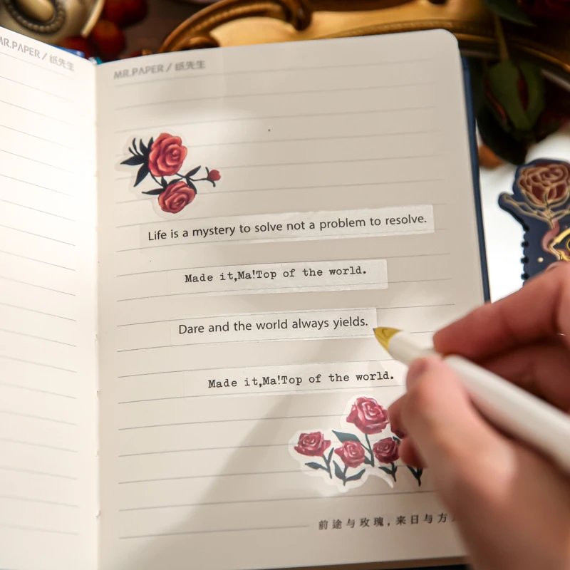 2 teile/los Rose Poesie Serie Notebook Geschenk box