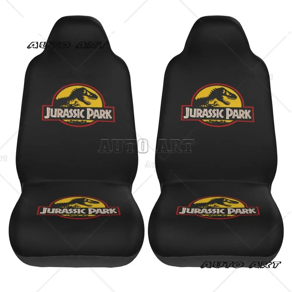 Jurassic Park Car Seat Cover 2PCS Front Car Seat Cover Seat Anti Fouling Protective Cover  Cute Car Accessories