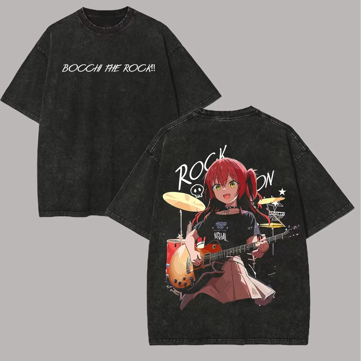 Men BOCCHI THE ROCK Hitori Gotoh Anime Graphic T Shirt Vintage Oversized Short Sleeve Tee Streetwear Unisex Manga Print Tops