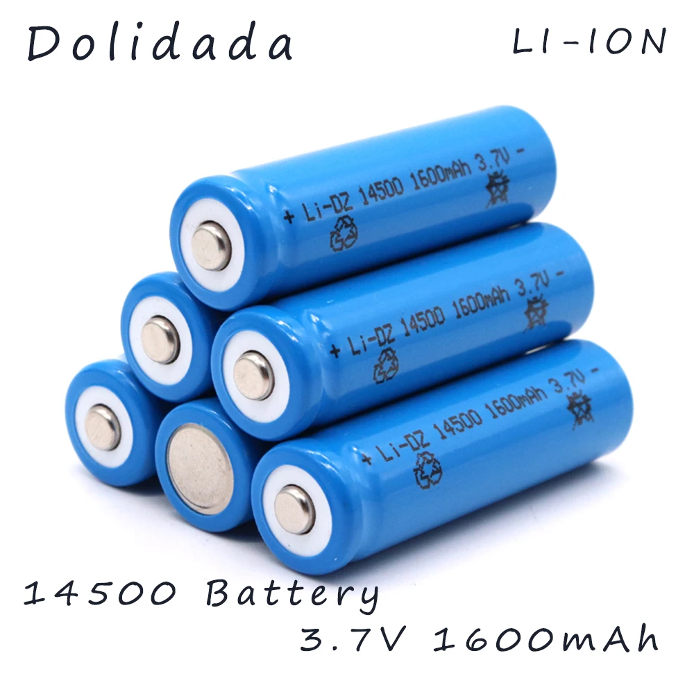 14500 AA Battery 3.7v 1600mah Lithium Batteries Li-ion Rechargeable Batteries Portable Bateria For Electric Shavers Toys